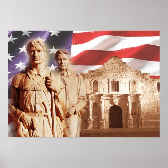Poster Héros de l'Alamo, San Antonio, Texas (Devant)