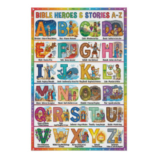 Poster Héros et histoires de la Bible de A à Z Alphabet