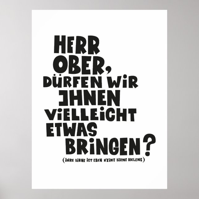 Poster Herr Ober,-Pappa Ante Portas - Loriot Herr Ober (Devant)