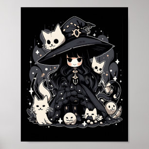 Poster Heure de sorcière design graphique tendance Hallow