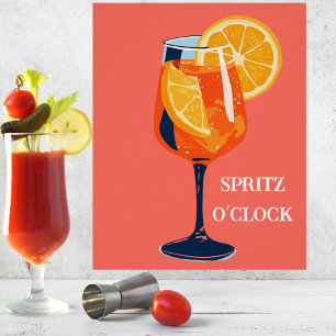 Poster Heure Heureuse Cocktail Italien Abstrait Vintage R