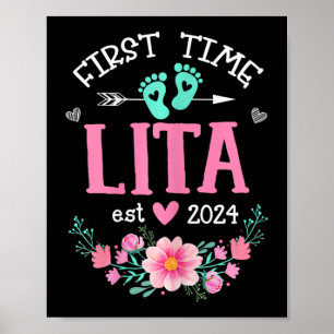 Poster Heure Lita Est 2024 Grossesse Florale Faire-part W
