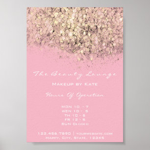 Poster Heures d'ouverture Gold Pastel Office Confetti ros
