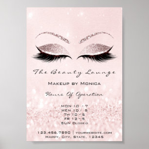 Poster Heures d'ouverture Salon de beauté Parties scintil