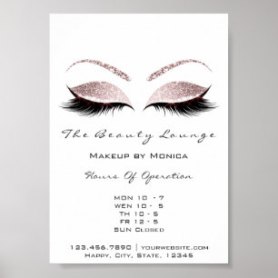 Poster Heures d'ouverture Salon de beauté Parties scintil