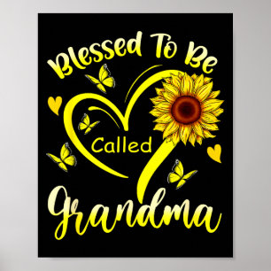 Poster Heureuse d'être appelée grand-mère floral tourneso