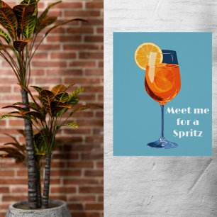 Poster Heureuse Heure de Cocktail Italien Abstrait Rétro