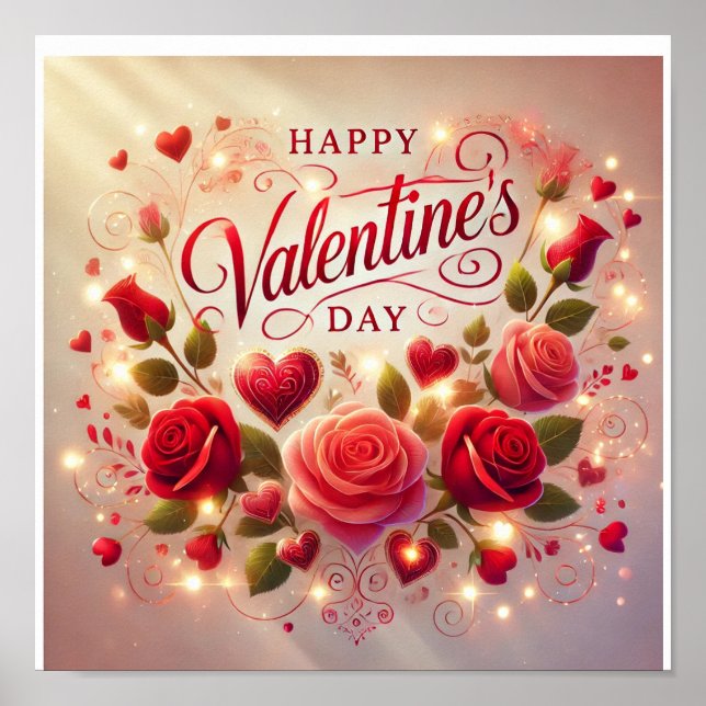 Poster Heureuse Sainte-Valentin (Devant)