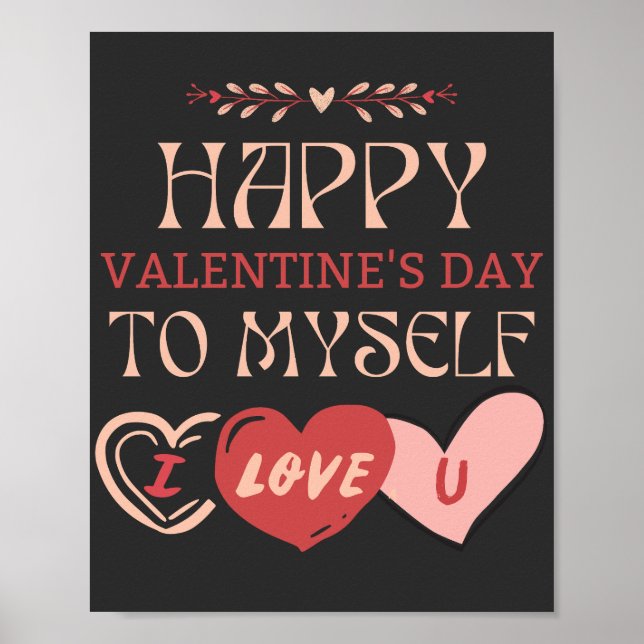 Poster Heureuse Sainte-Valentin À Moi Je T'Aime (Devant)