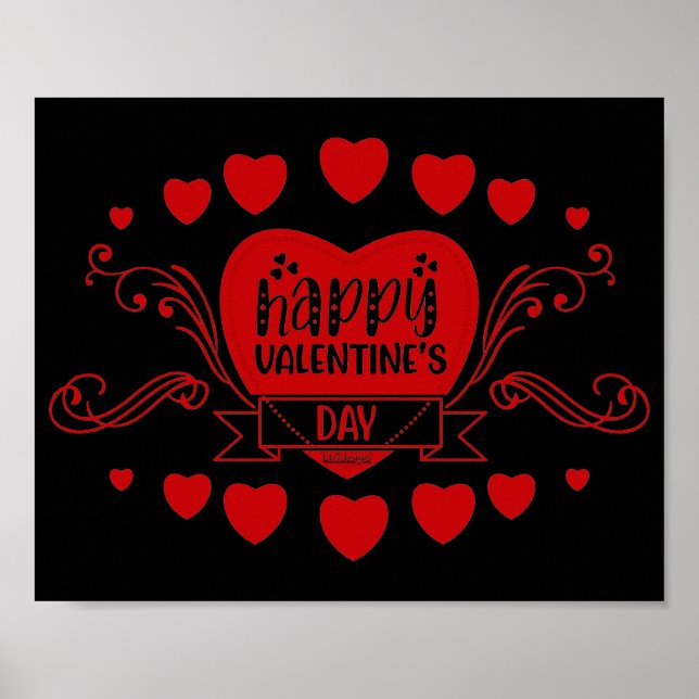 Poster HEUREUSE SAINTE-VALENTIN cadeau sucré valentine (Devant)