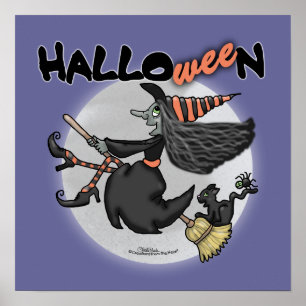 Poster Heureuse sorcière HalloWEEn