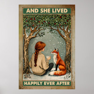 Poster Heureusement jamais après la fille et le renard so