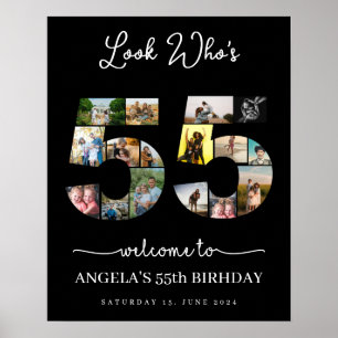 Poster heureux 55e anniversaire look qui's 55 Photo Colla