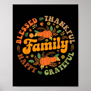 Poster Heureux Bon thanksgiving familial Matchin
