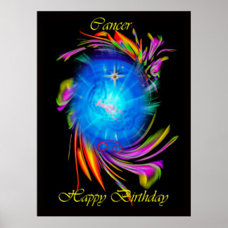 Poster Heureux cancer d'anniversaire - Krebs