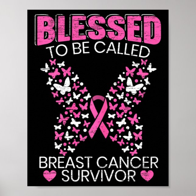 Poster Heureux D'Être Appelé Cancer Du Sein Survivant Pin (Devant)