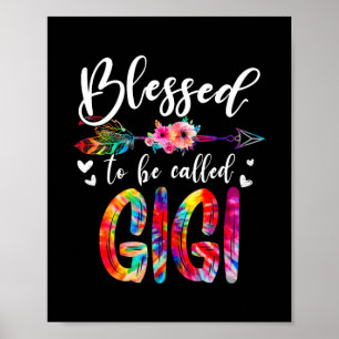 Poster Heureux D'Être Appelé Maman Gigi Flore Tie Dye
