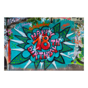 Poster Heureux Graffiti du 18ème anniversaire
