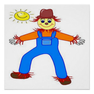 POSTER "HEUREUX HALLOWEEN" SCARECROW