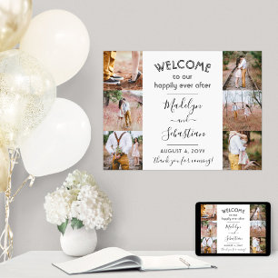 Poster Heureux Jamais Après 6 Photo Collage Mariage Bienv