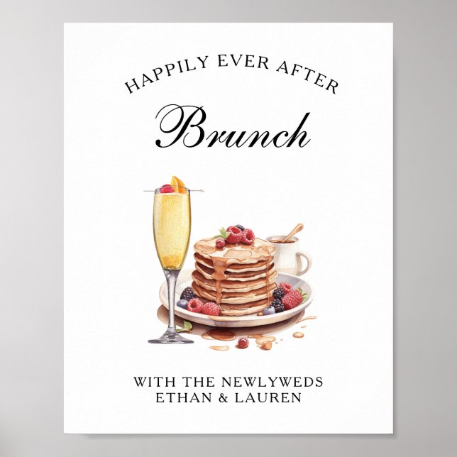 Poster Heureux Jamais après Brunch Mariage (Devant)