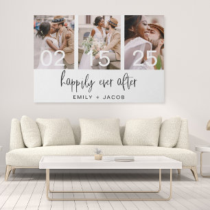 Poster Heureux jamais après le minimaliste Mariage simple