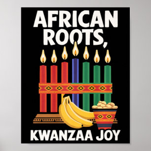 Poster Heureux Kwanzaa bougies Afrique Fête Afrique Améri