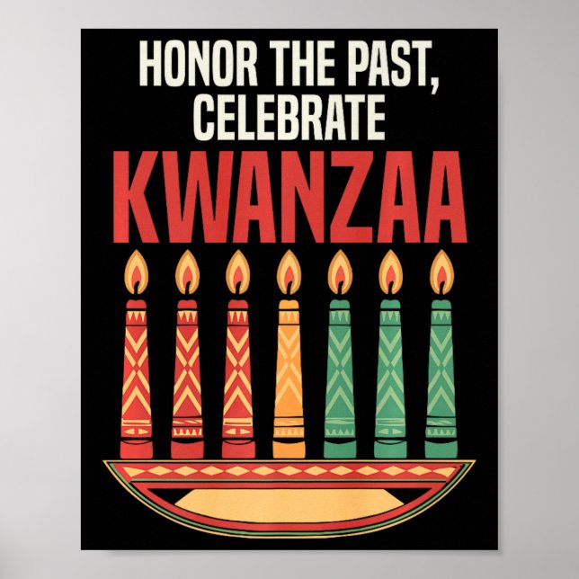 Poster Heureux Kwanzaa bougies Afrique Fête Afrique Améri (Devant)