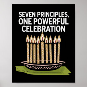 Poster Heureux Kwanzaa bougies Afrique Fête Afrique Améri