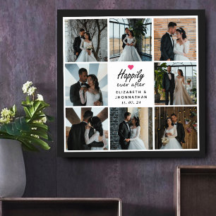 Poster Heureux Pour Toujours Collage Photo De Mariage Mod