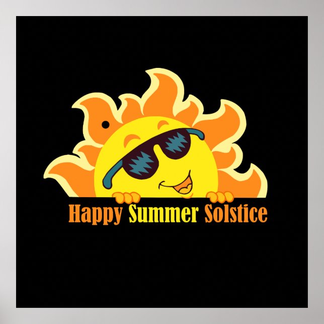 Poster heureux solstice été 2024 noir (Devant)