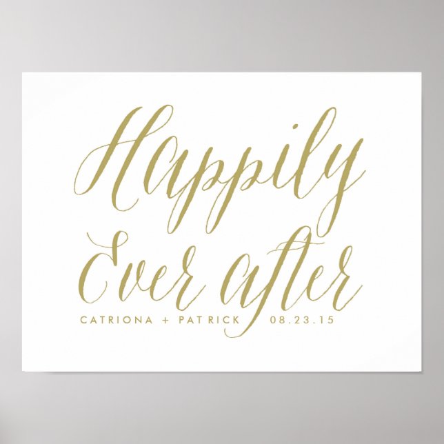 Poster Heureux toujours après l'affiche Mariage | Or (Devant)