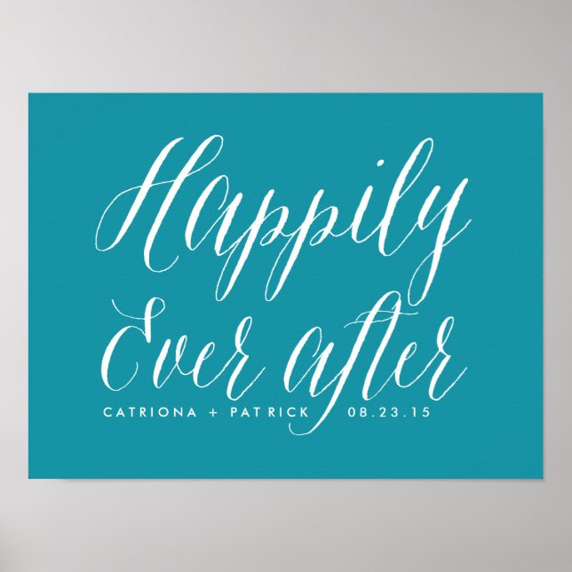 Poster Heureux toujours après l'affiche Mariage | TURQUOI (Devant)