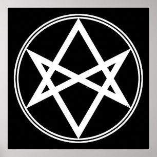 Poster Hexagramme unicoural blanc tombé