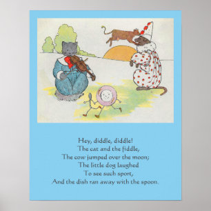 Poster Hey Diddle Diddle The Cat and Fiddle Rhyme