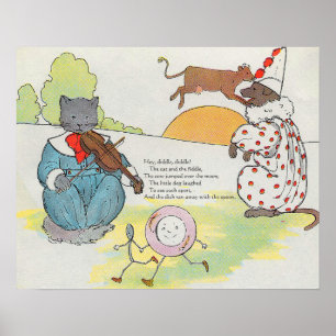 Poster Hey Diddle Diddle The Cat and Fiddle Rhyme