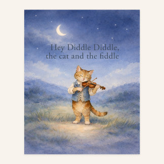 Poster Hey Diddle Diddle – The Cat and the Fiddle