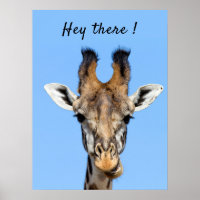Hey là drôle Giraffe photo avec texte