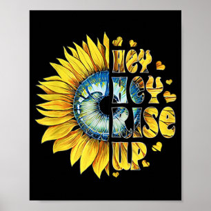 Poster Hey Rise Up Ukraine tournesol paix pour l'Ukraine