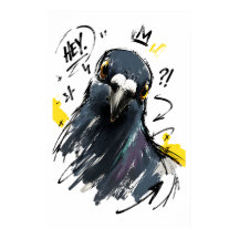 Hey Sassy Pigeon Portrait – Oiseau dessiné à la ma
