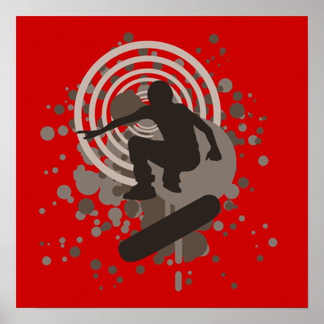 Poster hi-fi skateboard : bulles : (Devant)