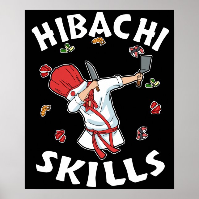 Poster Hibachi Lover Hibacal Chef Cadeau Hommes Hibachi (Devant)