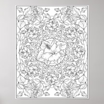 Hibiscus Fleur Adulte Coloration Mandala
