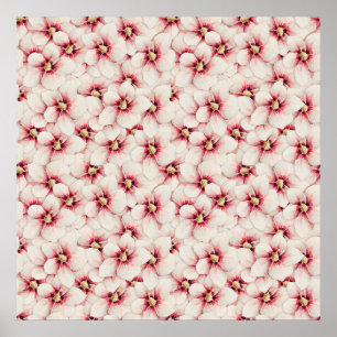 Poster Hibiscus fleurs sans couture motif