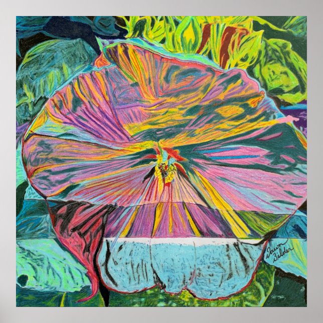 Poster Hibiscus Flower Custom Art (Devant)