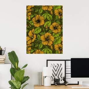 Poster hibiscus jaune