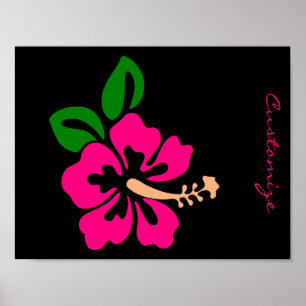 Poster Hibiscus rose tropical Thunder_Cove