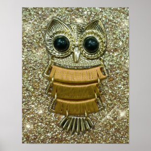 Poster Hibou de bijou d'or