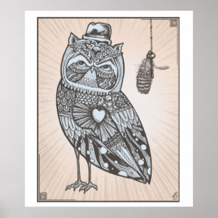 Poster Hibou de plume