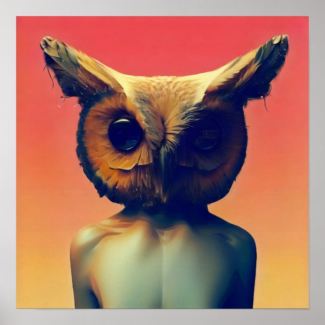 Poster Hibou Humanoïde (Devant)